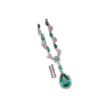 New goods attack ~ hand speed seconds ~ 5.85ct emerald chain, 18K thick gold diamond luxury group setting