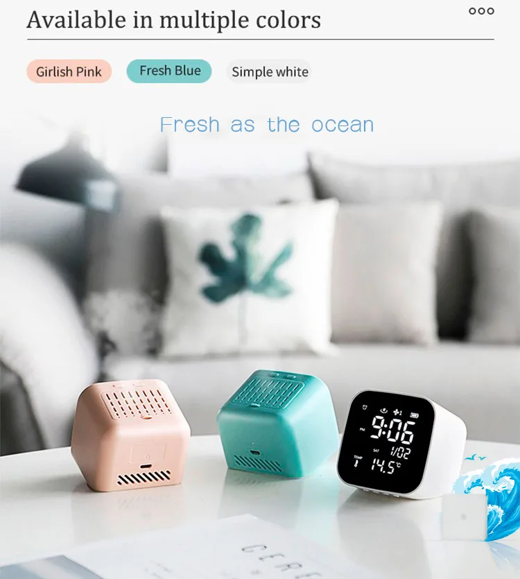 Mini Smart Car Clock Digital Display Table Alarm Clock Essential Oil Diffuser Wake up Light Alarm Clock