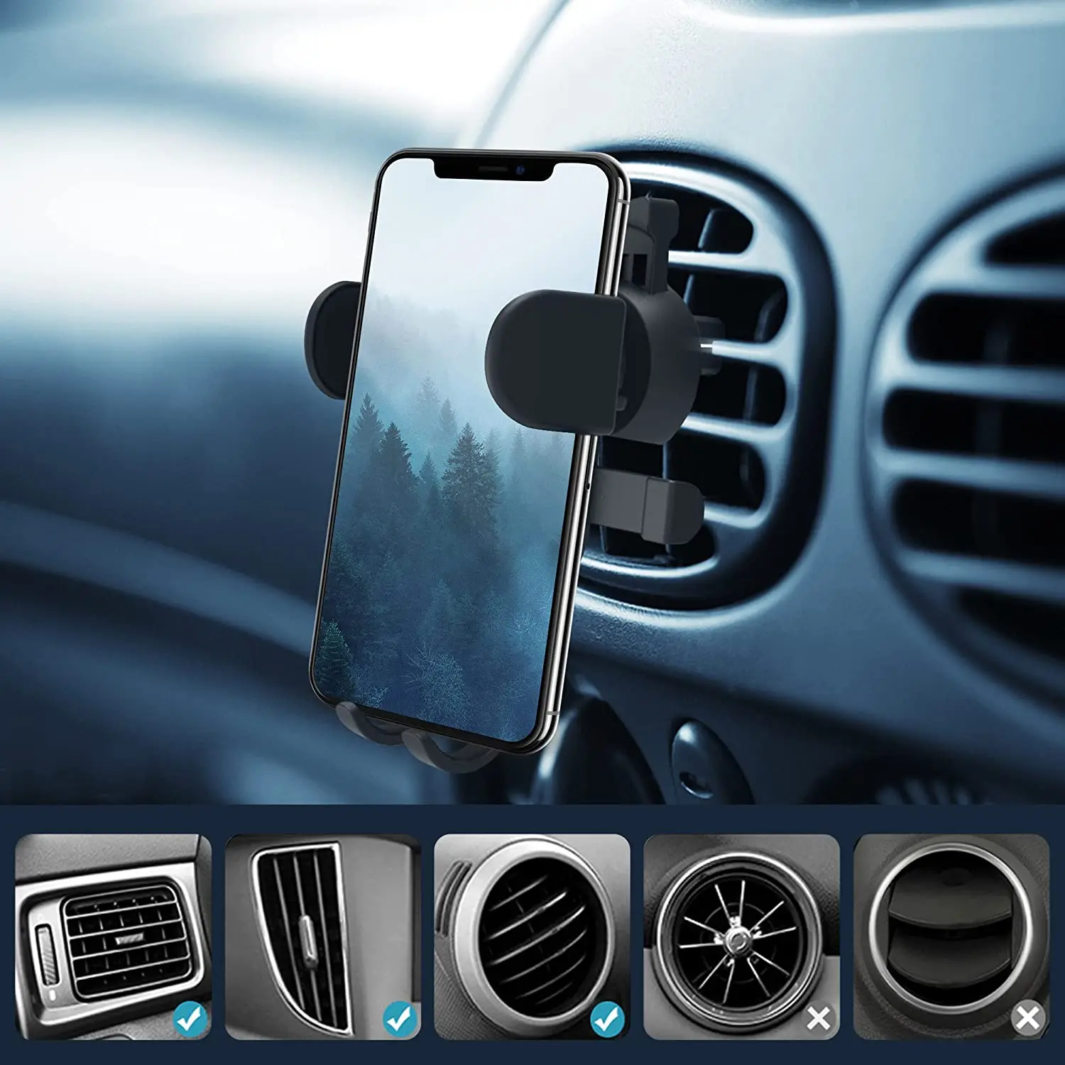 3 In 1 Universal Car Air Vent Phone Holder Cradle Car Air Vent Mount