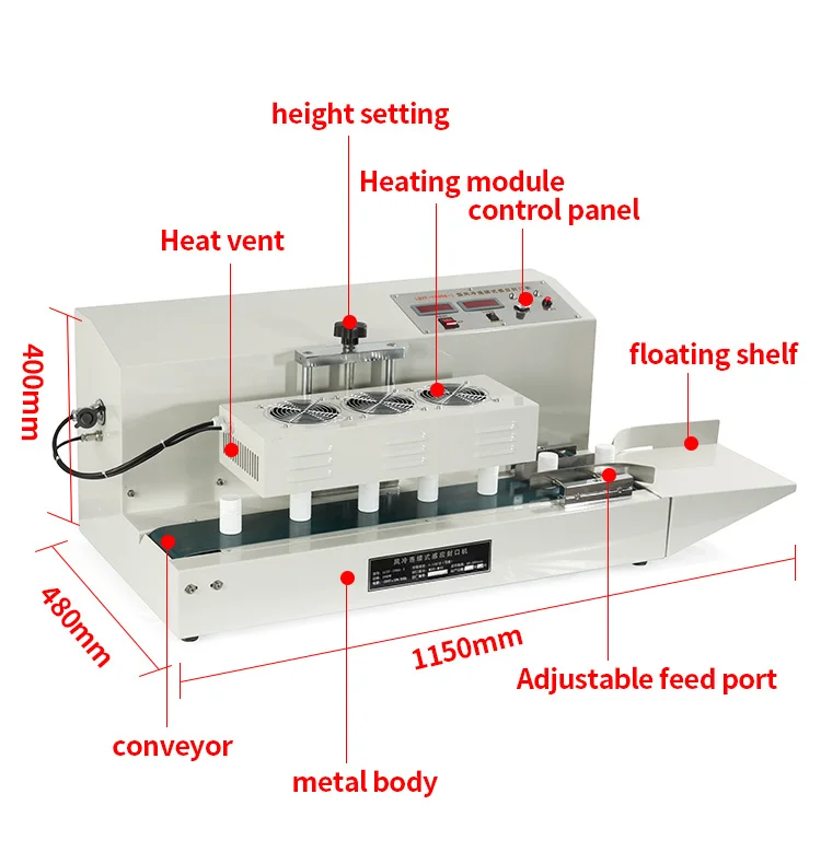 LGYF-1500A-I Automatic Continuous Plastic Bottle Cap Sealer Machine Aluminum Foil Induction Sealing Machine details