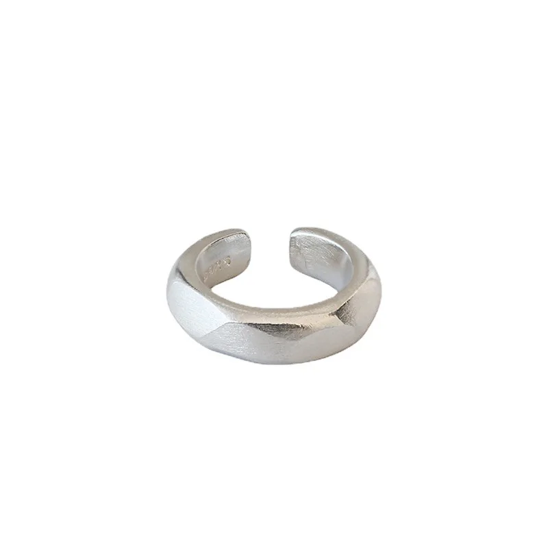 Korean Version S925 Pure Silver Ear Buckle Ins Irregular Concave Convex Ear Clip Female Student Versatile Silver Earrings
