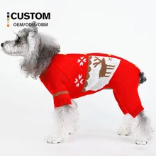 Factory customize Multicolor Pure Cotton Dog Christmas Sweater Designer Dog Sweater Green Knitted Pet Sweater Christmas cane