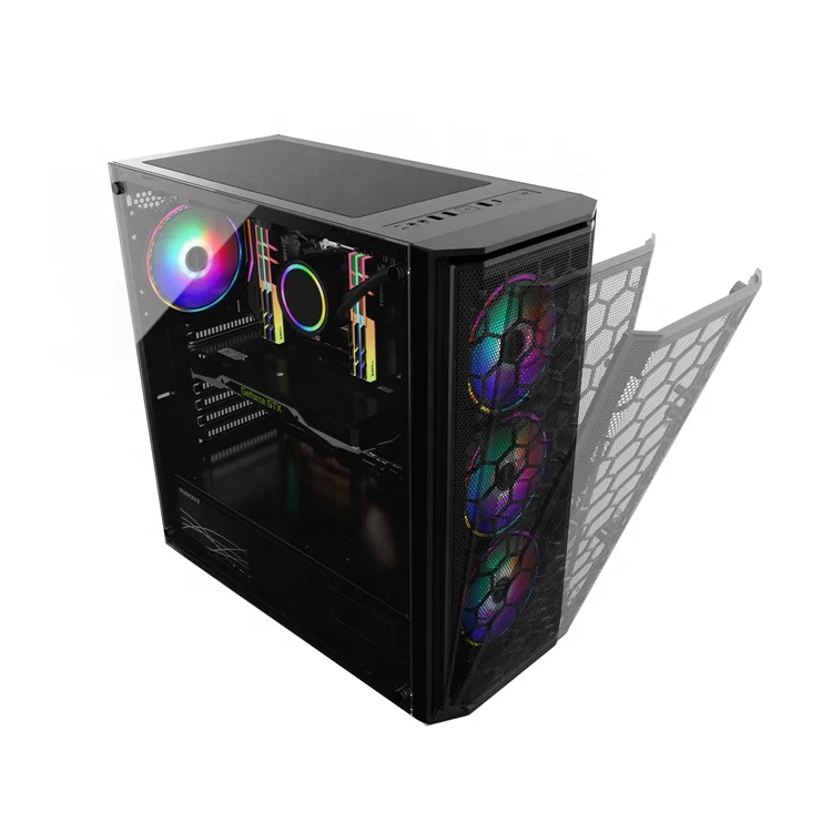 Корпус для игрового компьютера C908 Black atx tower glass pc cpu