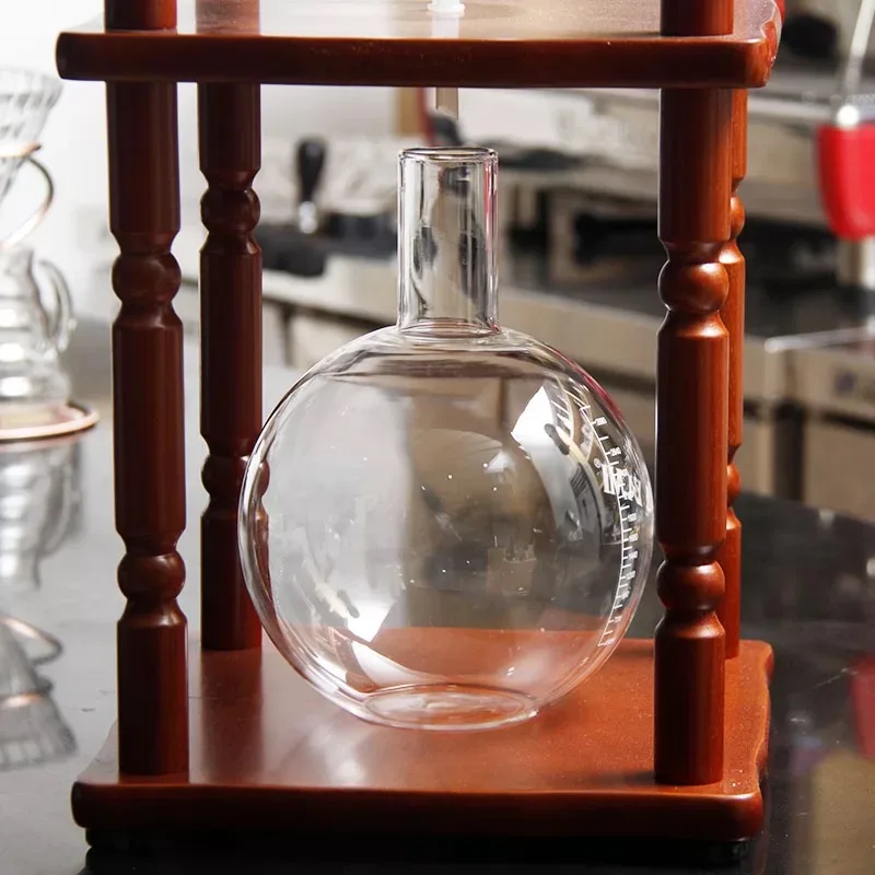Cold Drip Brew Coffee Maker with Tower Wood Base Stand Color Optional