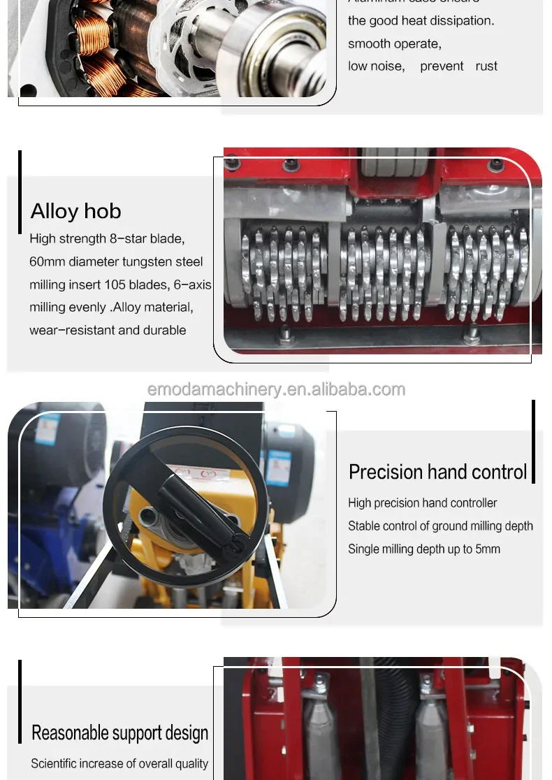 Concrete Floor Milling Machine Hand Push Electric Chiseling Machine De