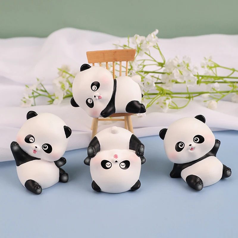 8-teiliges Panda-Figuren Set Aus PVC – Süße Mini Pandas Als Kuchen-Deko, Torten-Topper & Geschenk Für Kinder