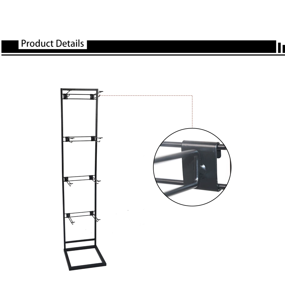 Sachet Display Racks Free Standing Retail Snack Bag Hanging Display Stand with Hooks 4 Layers