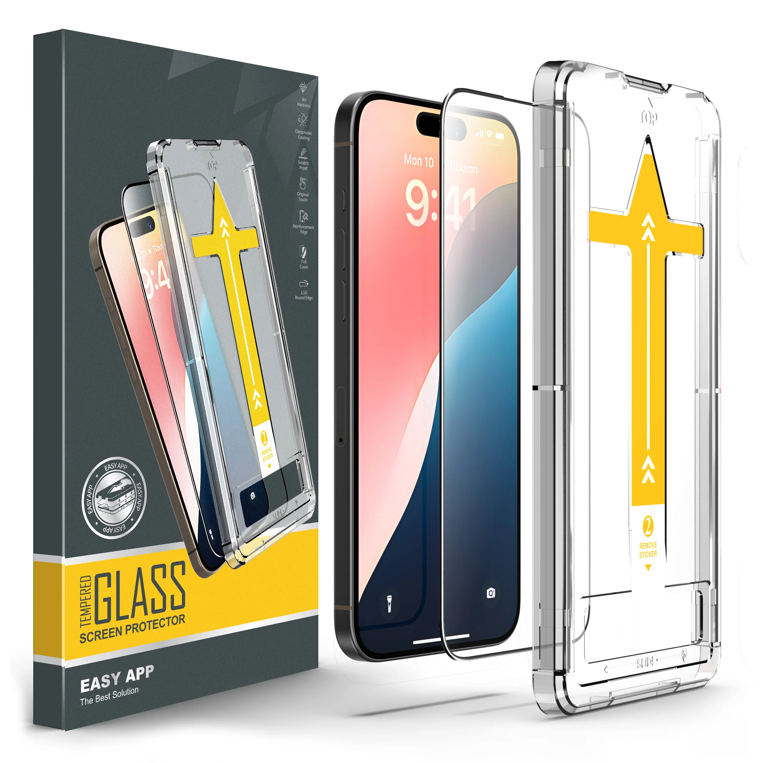 Privacy Tempered Glass Easy Install for Iphone More