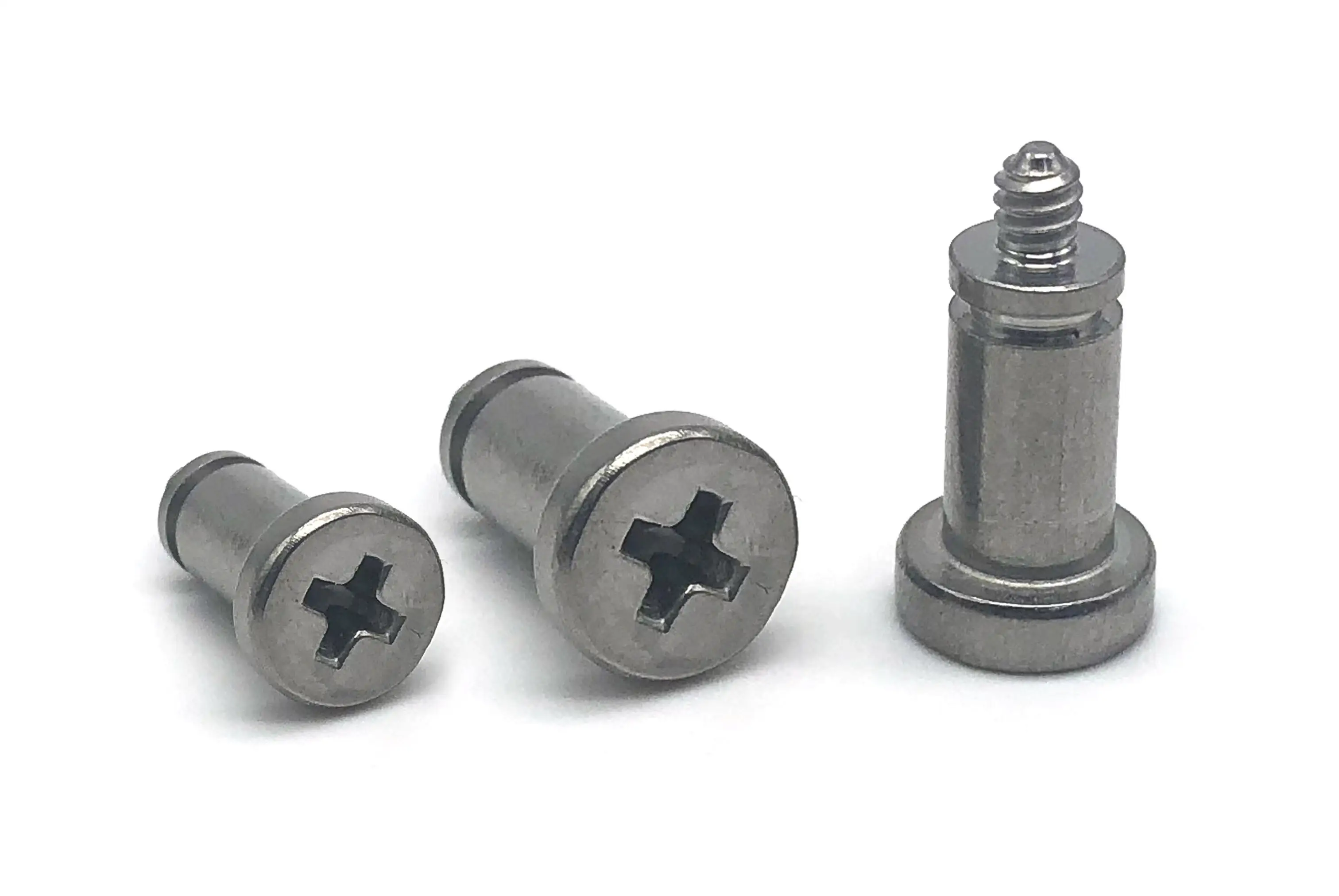 Custom fasteners metric shoulder step bolts m4 m6 m8 m10 nickel plated flat head phillips low profile shoulder screw