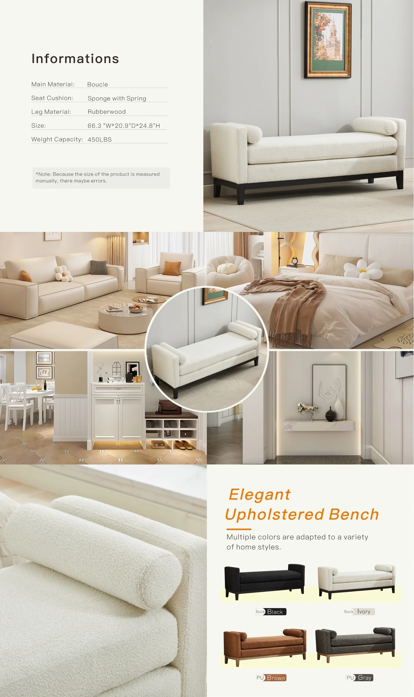 Elvarenae Solenne Bolster Bench — product detail