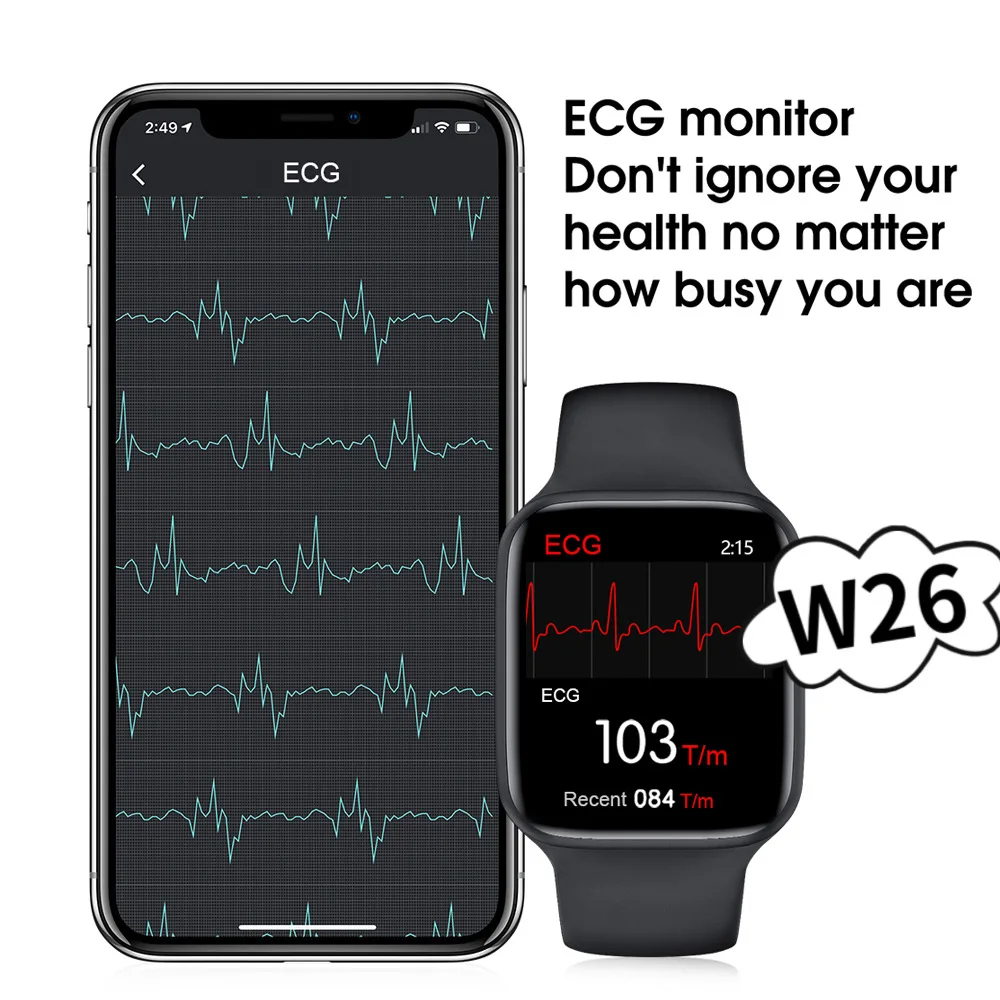 Горячая Распродажа 2021, W26 W26 + умные часы с сенсорным экраном и длительным временем работы в режиме ожидания, браслет для Android IOS PK W46 T500