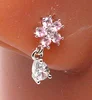 Silver flower teardrop dangle