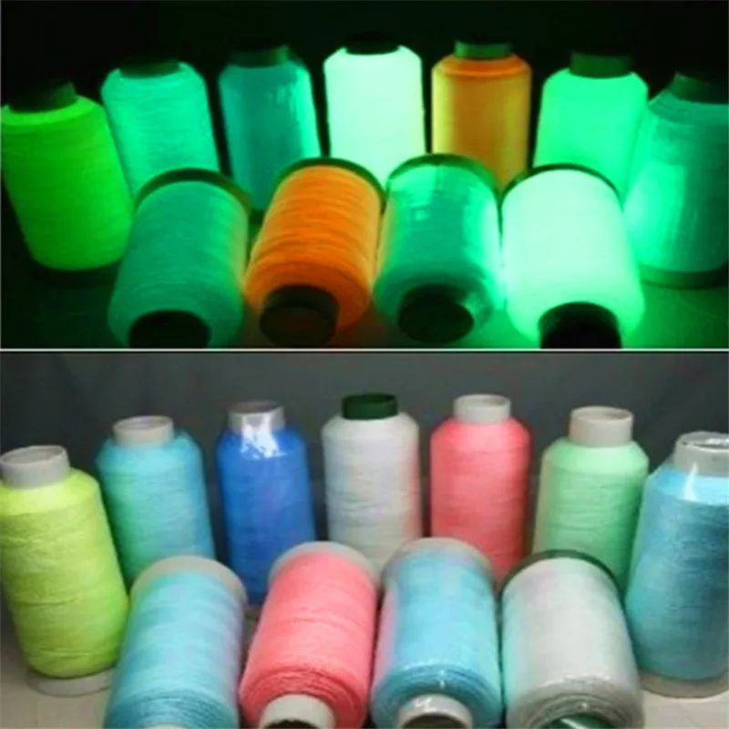 Custom Color in Dark Fluorescent Thread 150D Polyester Illuminated Phosphorescent Yarn for Shoe Upper