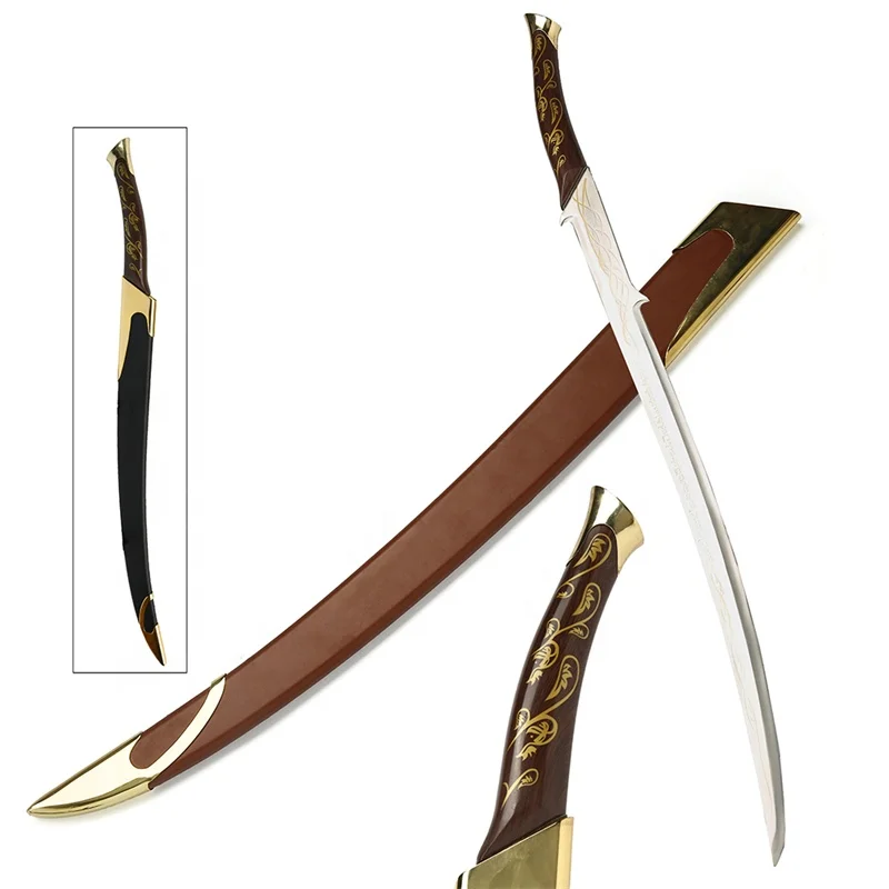 100cm Lord of the Rings Elven Warrior Arwen Hadhafang Sword Sheath Metal Cosplay Replica Non-Functional Toy Movie Props Weapons