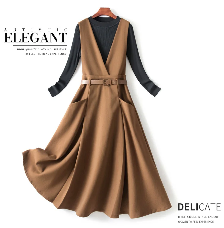 De Moda Vestido De Tirantes 2021 Invierno De Las Mujeres Suéter Nuevo Falda  2 Pieza Traje De Falda - Buy De Moda De Nuevo De Invierno De Las  Mujeres,Correa De Vestido De