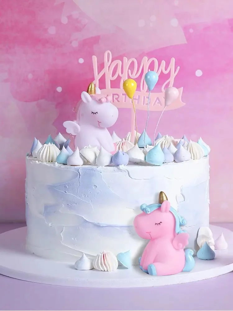 Rainbow Unicorn Pegasus Cartoon Birthday Party Edible Cake Topper Imag – A  Birthday Place