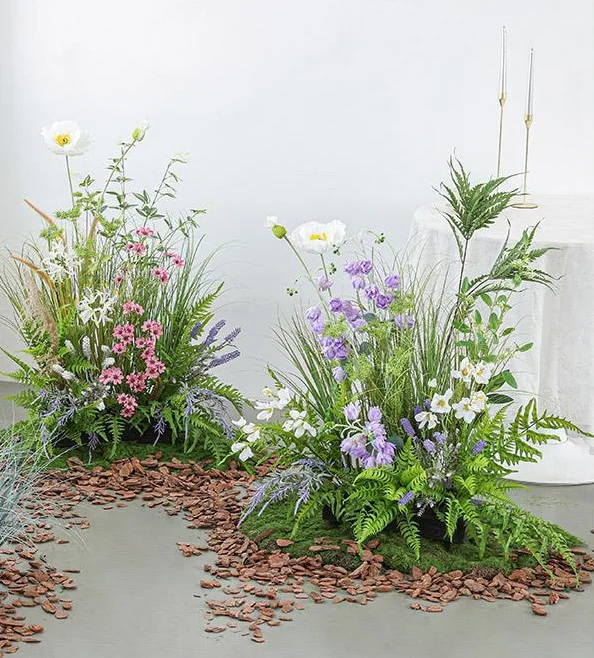 Wholesale Silk Greenery Pampas Grass Artificial Grass Silk Reeds Artificial Thick Growth Of