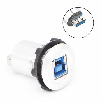 22mm metal type USB3.0 socket/connector USB3.0 Female B to Famale A Efficient communication industrial transmission