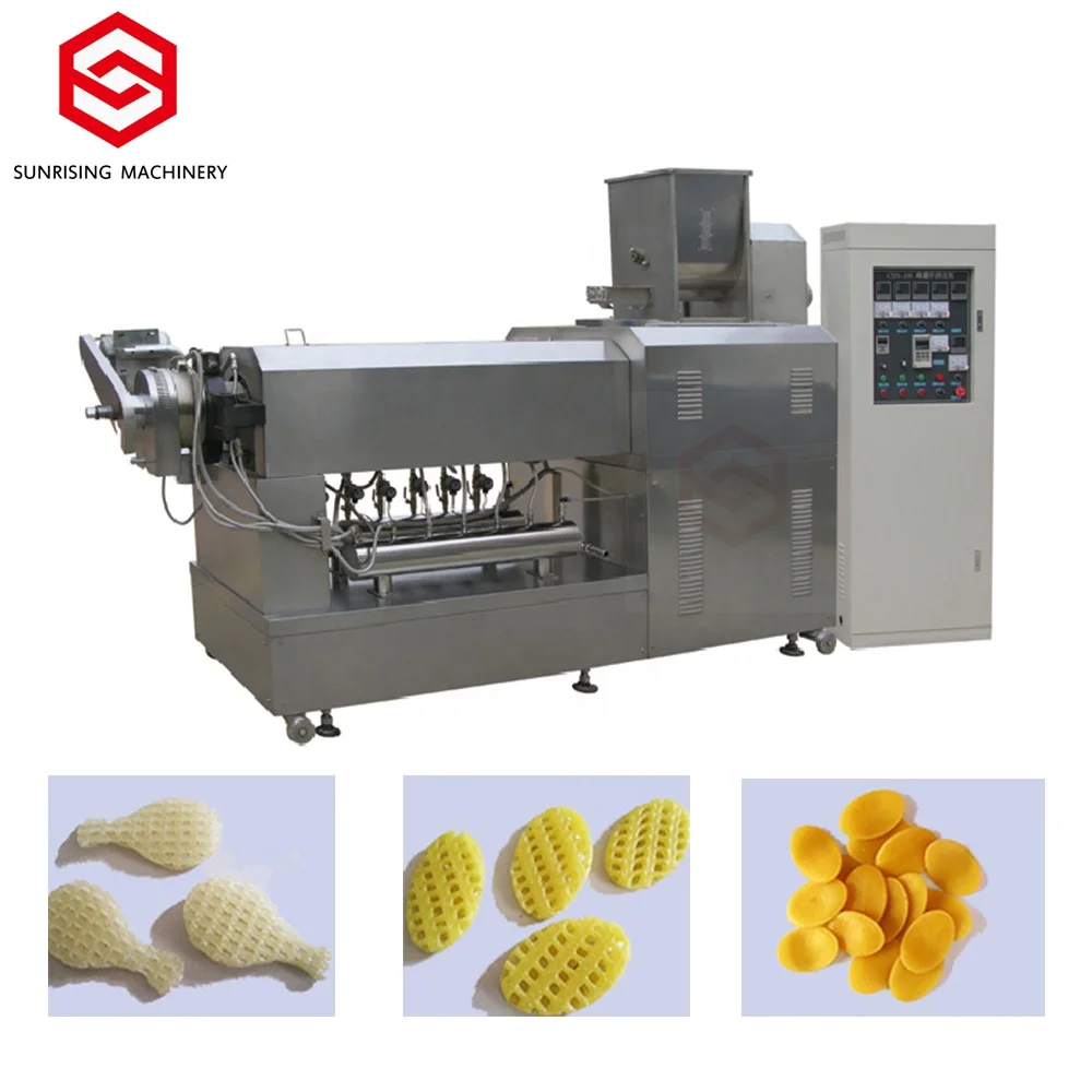 Indian 2D 3D Snack Food Pellet Pani Puri Making Machine Fully Automatic Extruder Stainless Steel Bearing Gear Pump Engine PLC