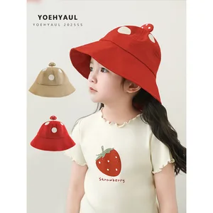 YOEHYAUL S1802 Mushroom Series Outdoor Anti-UV Kids Fisherman Hat Sunhats Camping Unisex Child Boy Girl Cotton Sun Hat Kids