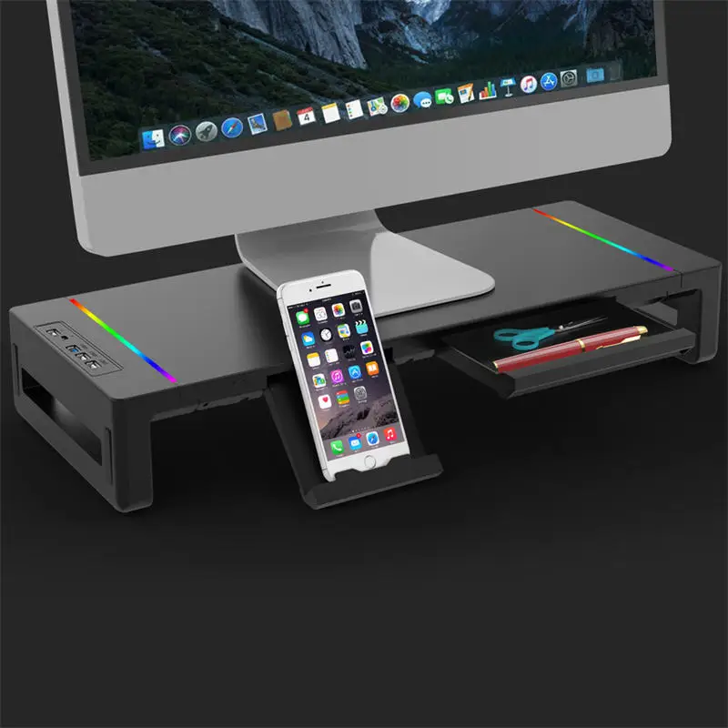 Multifunction Monitor Riser with USB Docking & RGB Light