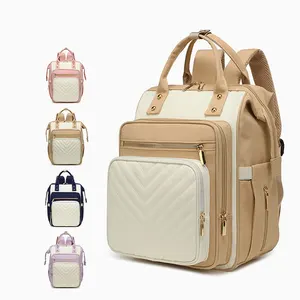 Multifunctional Large Capacity Waterproof Oxford Diaper Bag Fashionable Baby Travel Backpack with Multiple Pocket for  Daily Use