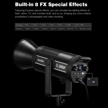 GODOX SL200II 200W Light Daylight Video Light 200W Bowens Mount Balanced 5600K detail image