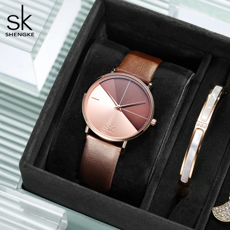 Hot Sale Marken uhr Damen Mode Leder armband kreisförmige Quarz