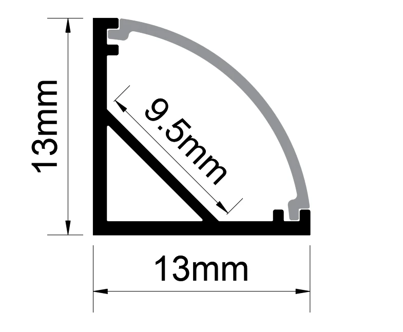 EU Warehouse High Quality Angle Alu Alloy Extrusion Housing Channel Diffused Cover Light Strip Bar Recessed Led Profile Aluminum manufacture