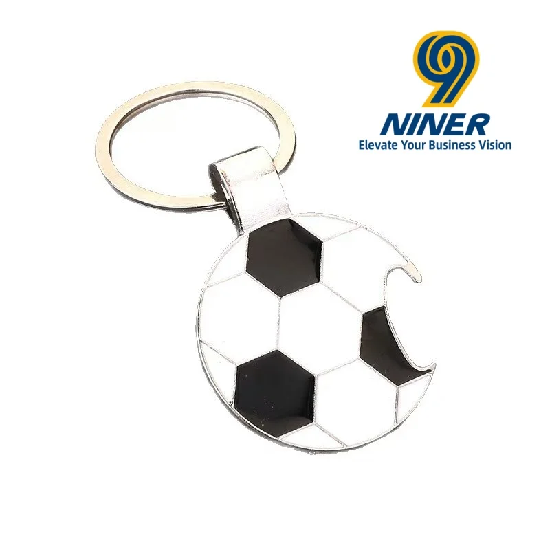 New Designer Zinc Alloy Metal Keychains Football Soccer-Themed Bottle Opener Keychain Silk Screen Printed Cute Fashion Trend preview 3