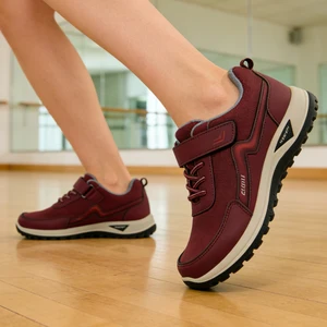 Korean-Style Women's Shoes Trendy Anti-Slip Running Summer Breathable Casual Shoes Velcro Lace-up Shock-Absorbing Adult Shoes