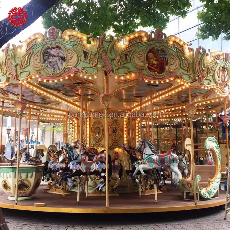 Professional Manufacturer Attraction Park Equipment Amusement Park Carnival Game LED Light Carousel Rides for Sale