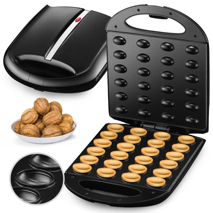 Small Kitchen Appliances Waffle Maker Electric Walnut Cake Maker Automatic 12 Holes Nuts Maker