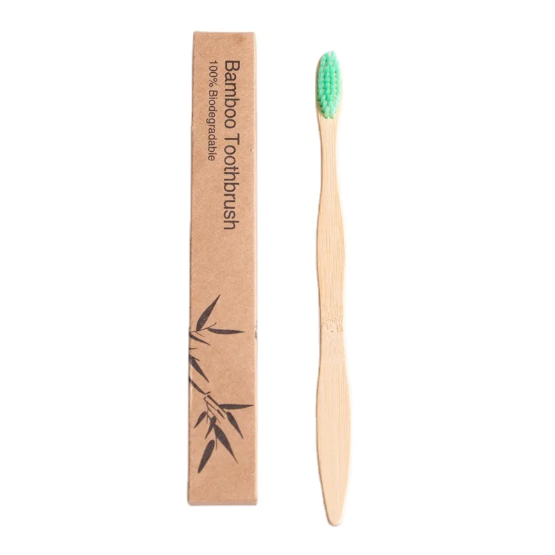 Organic Eco Friendly Bamboo Toothbrush For Adults Gourd Shaped Brush