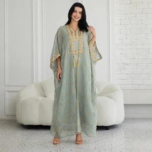 Clothing Manufacturer New Women's Set: Middle East Robe Women's Dubai Muslim Embroidered Cardigan Vest Set Skirt