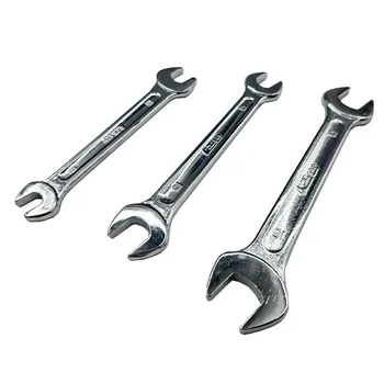 TRUSCO Mirror Type Double-Ended Spanner - 7.0 X 8 Mm (0.3 X 0.3 Inches), Nickel Plated, 122mm Length