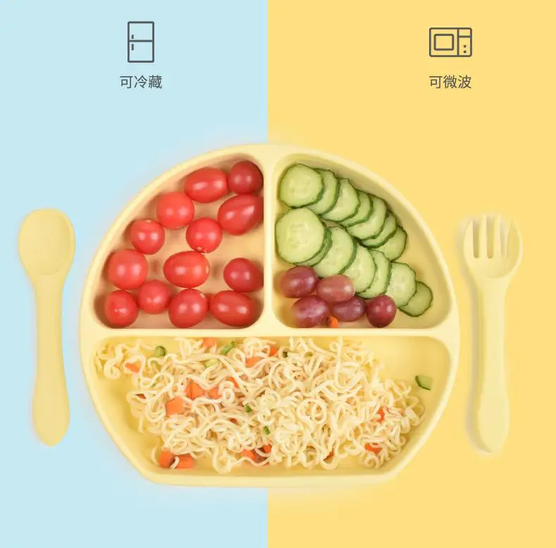 Food Grade Child Feeding Set Children Food Placemat Plate for Infant Silicone Products Manufacturer for Baby Silicone Plate