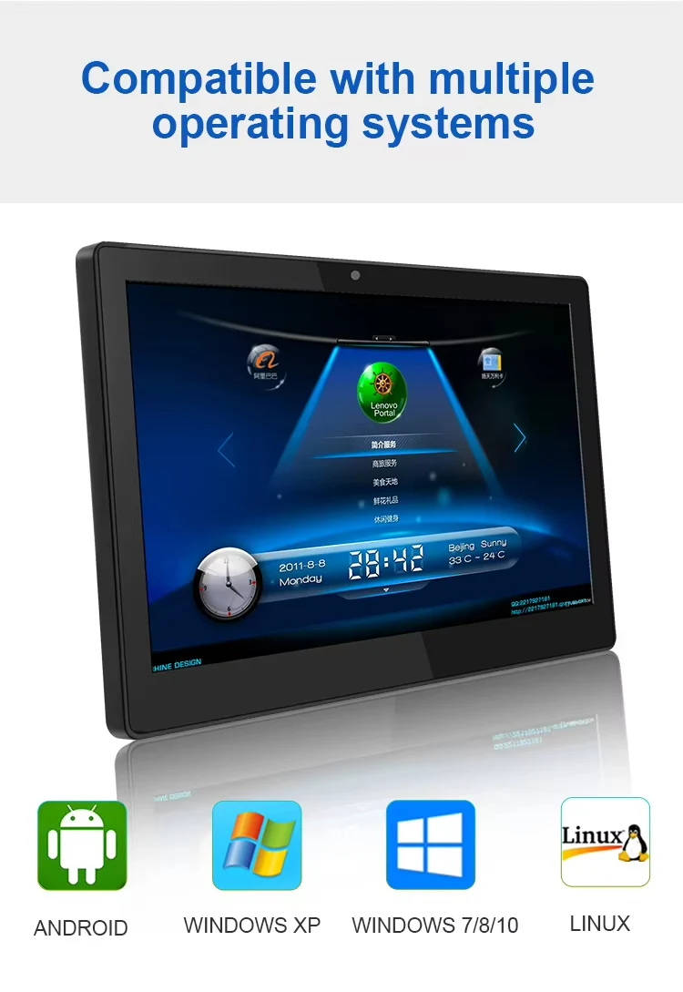 Bolinia 11.6 Inch Android Industrial Tablet IPS HD PCAP RK3288/3399 IP65 Touch Screen IP65 Win OS Industrial All in One Panel PC
