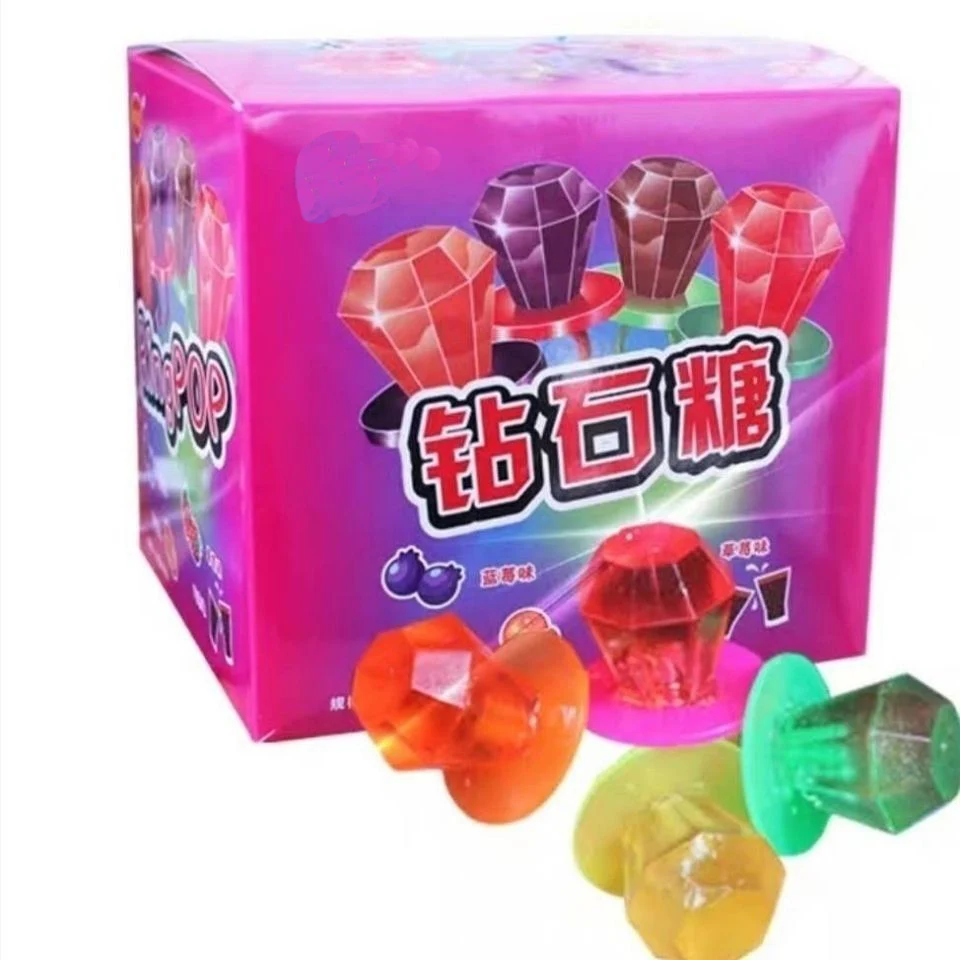 Support OEM Customization a Single 12g Sugar-containing Five Fruit Flavors Diamond Ring Toy Candy