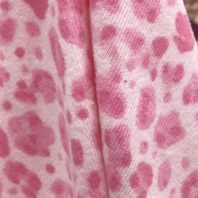 
 Трикотажная ткань из полиэстера стрейч с принтом персикового цвета  