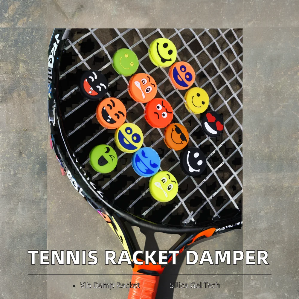 Doouble Racket Pattern Customized Pattern Anti-Vibration Tennis Racket Shock Absorber