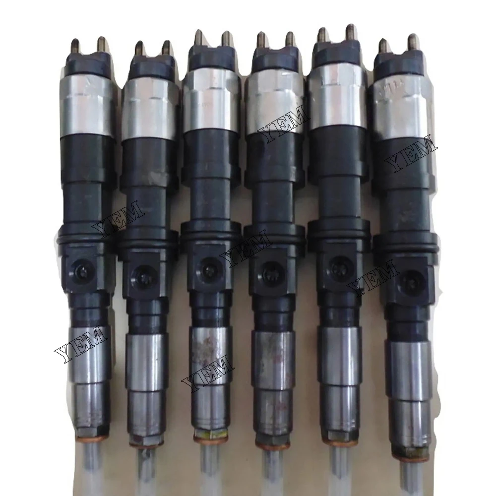 Diesel Engine 6PCS Fuel Injector RE529118 RE524382 095000-6490 for John Deere 6068 4045 Engine Parts With Warranty