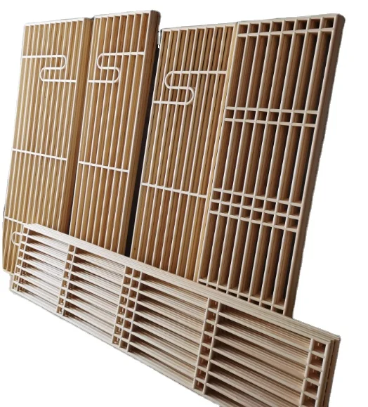 New Chinese Entry Porch Log Screen Partition Solid Wood Flower Grid Simple Modern Sliding Doors and windows