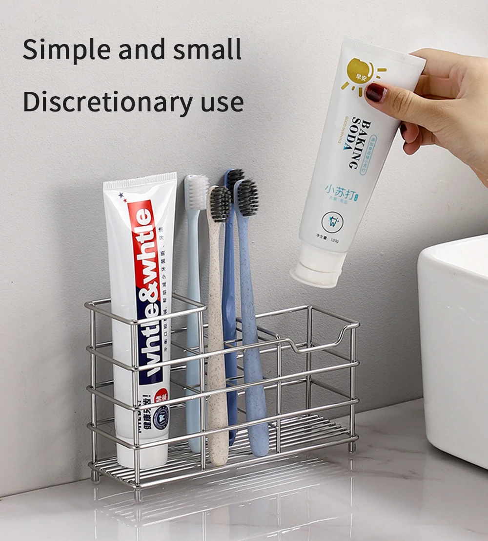 Stainless Steel 201 Bathroom Accessories Toothbrush Holder Caddy