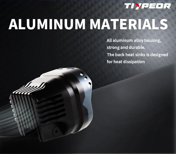 TIYPEOR Super Bright Spotlight CNC Aluminum  High Power Fog Lights Auxiliary Headlight for Motorbike Off-road SUV ATV 120W factory
