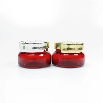 Custom Luxury Round Glass Cream Jars with Plastic and Aluminum Lids 5g-200g & 1OZ-2OZ Sizes for Cosmetic Packaging