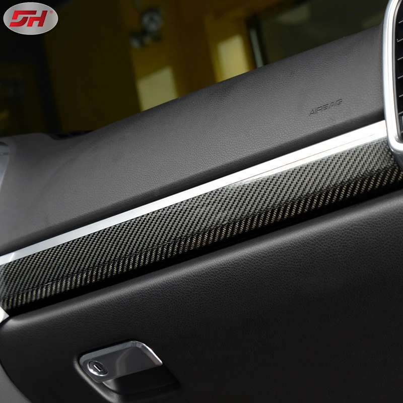 carbon fiber material stick-on type panel trims interior dashboard For Porsche Cayenne 958