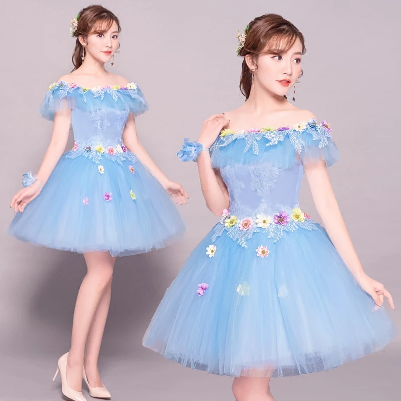 2024 Evening Dress Women's Colored Mesh Pettiskirt Short Birthday Dress  Host Performance Costume| Alibaba.com
