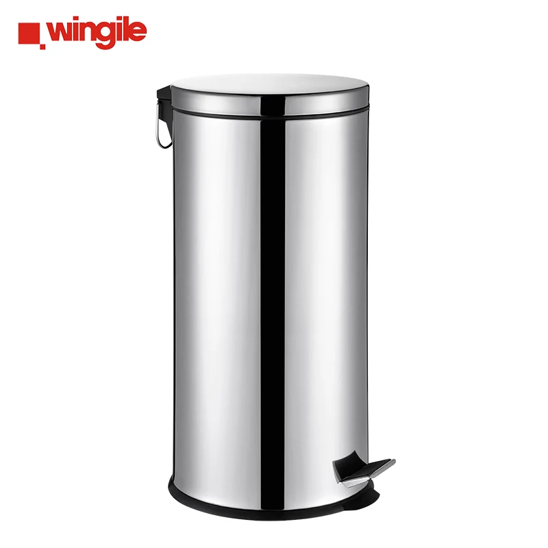 Factory Price BSCI Certification Recyclable Pedal Bin Round Stainless Steel Matt Finished 3L/5L/12L/20L/30L