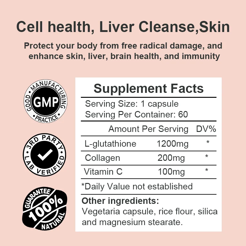 Private Logo Available Reduced Glutathione Softgel Capsules for Skin Whitening